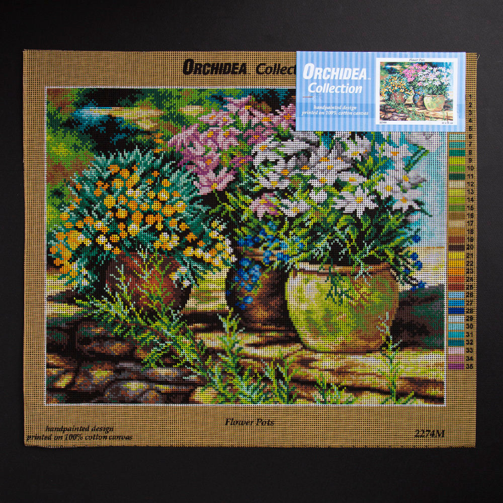 ORCHİDEA 40 x 50 cm Saksıdaki Çiçekler Baskılı Goblen 2274M